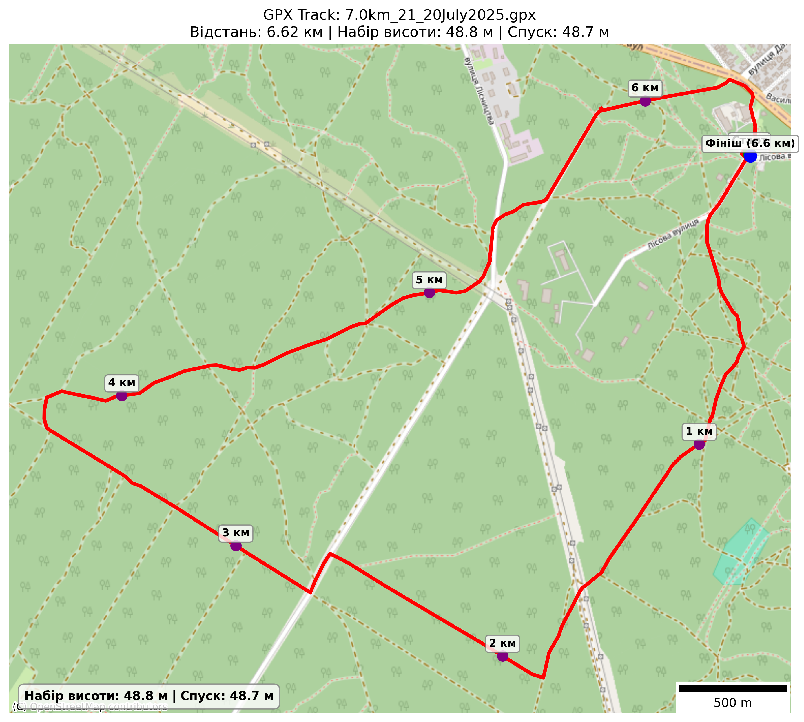Карта маршруту 7,0 км