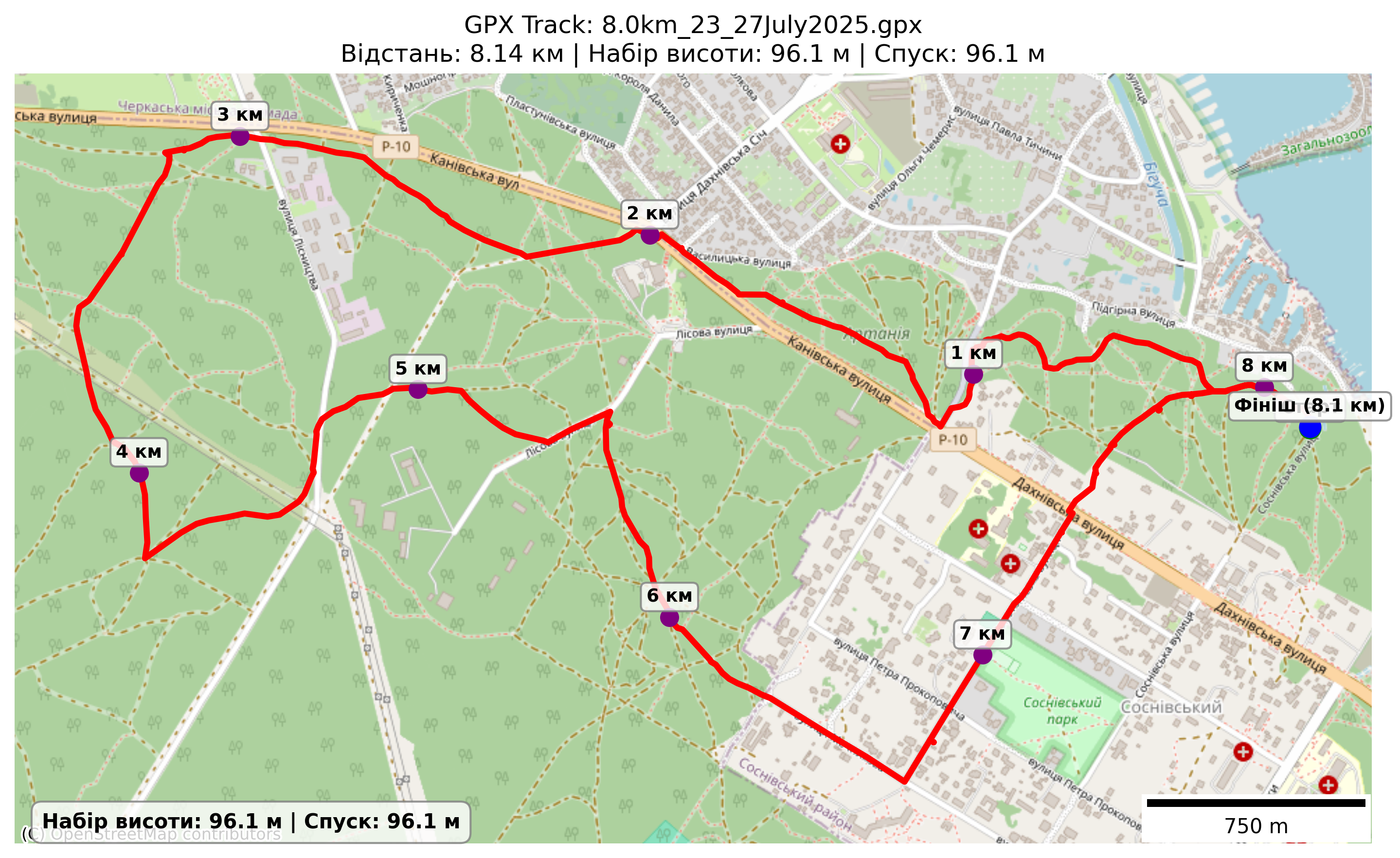 Карта маршруту 8,0 км